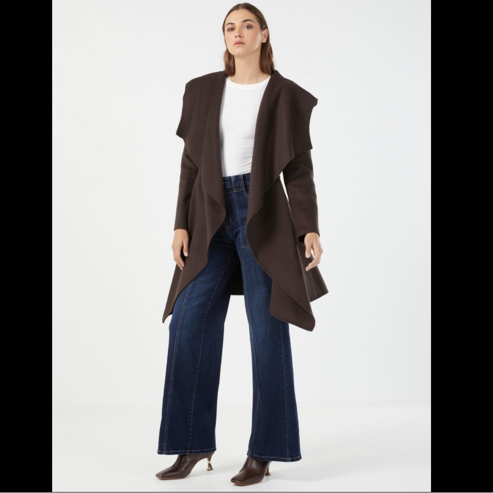 BCBGMAXAZRIA hooded Wrap-Style Coat in size XS
